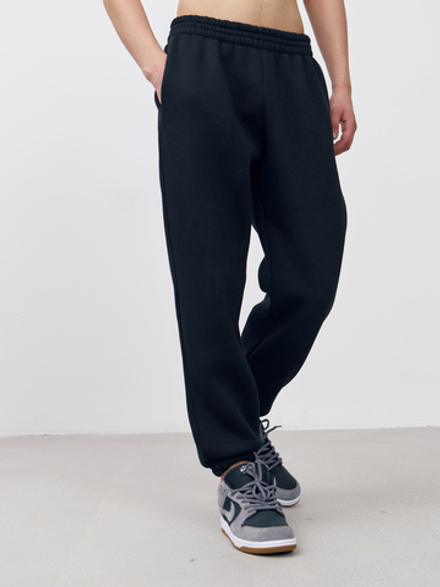 Брюки мужские с начесом "jogger fleece" (черный)