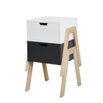 Тумба прикроватная Мунк в спальню и прихожую, с ножками из дуба, с ящиком, черный