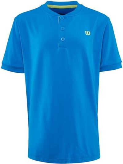 Футболка для мальчика теннисная Wilson UWII Henley - briliant blue