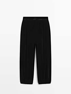 Massimo Dutti Бархатные брюки Саруэль, черный