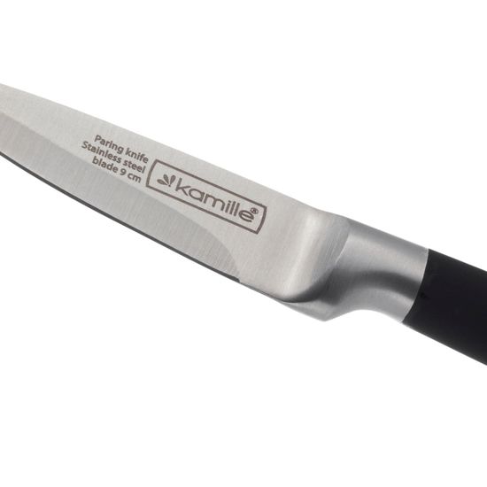 Нож кухонный для чистки овощей из нержавеющей стали Kamille КМ-5194 (лезвие 9 см, рукоятка 11,5 см)