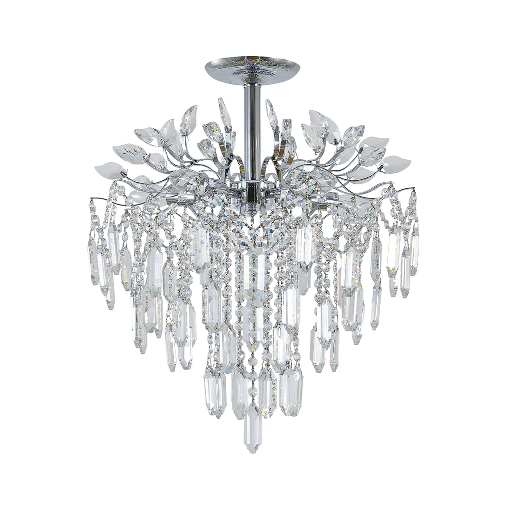 Люстра на штанге 5x40Вт E14, металл/хрусталь, хром/прозрачный