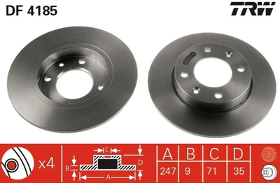 TRW - DF4185-TRW - Brake Disc