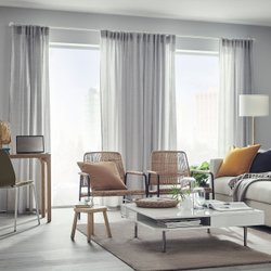 IKEA HANNALILL  (ИКЕА ХАННАЛИЛЛ)  -  Штора, 2 шт, серая, 145x250 см