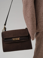 Замшевая сумка Rachel DBR 31361 черный каштан