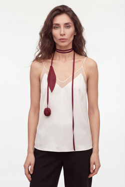 Пояс-галстук тюльпан бордо