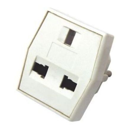 Адаптер сетевой (переходник) с универсальной на Евро вилку F/C2 «Квадрат» 10А б/з белый REXANT