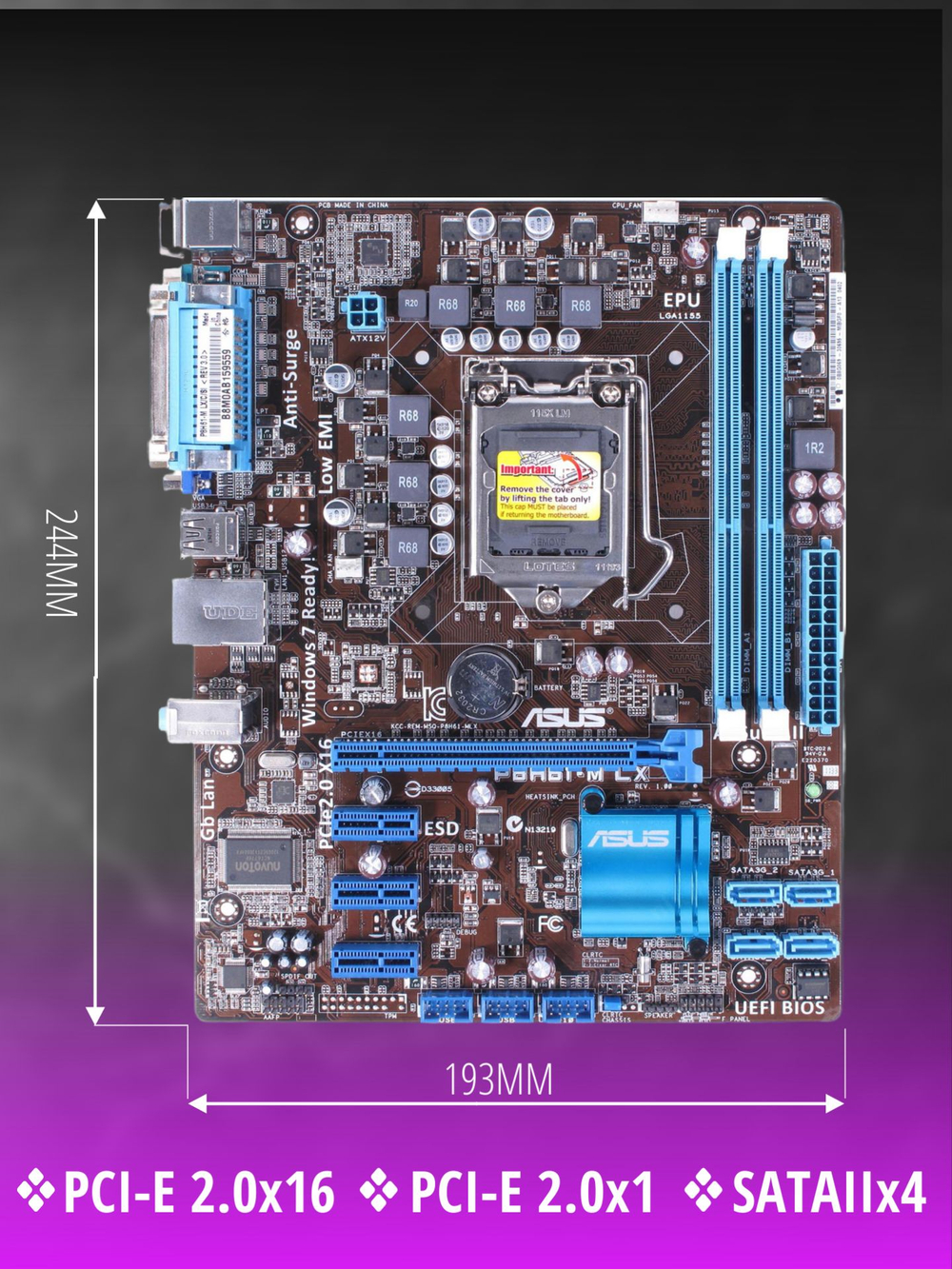 S-1155 Материнская плата ASUS P8H61-M LX