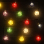 Гирлянда для дома 4 м, 20 ламп LED с насадками «Шар плетеный» d6 см, прозр.провод, IP-20, Цветные шары (с возможностью соединения)