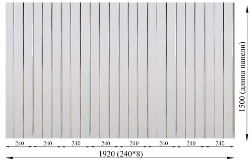 Набор реечного потолка для ванной из панелей ПВХ 1,92м х 1,5м, 3 полосы хром