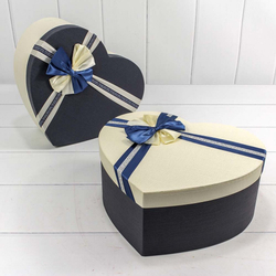 Коробка "Сердце" СИНИЙ/БЕЖЕВЫЙ