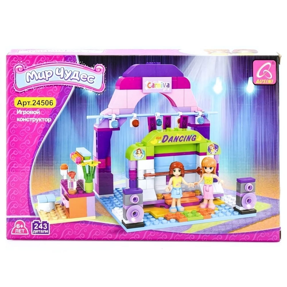 Конструктор блочный Аусини Город, 243эл. коробка