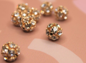 Бусина круглая 10 мм блеск позолота