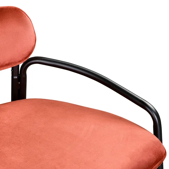 Полубарный стул Ror, Round, темно-красный велюр