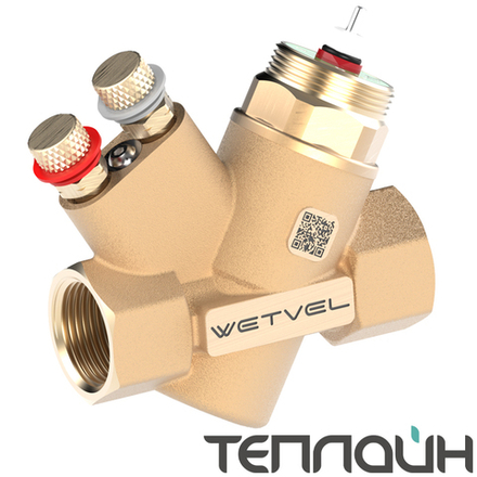 Балансировочный клапан "Точный поток" динамический WETVEL PF ST 15M DN 15 PN 25 резьба/резьба