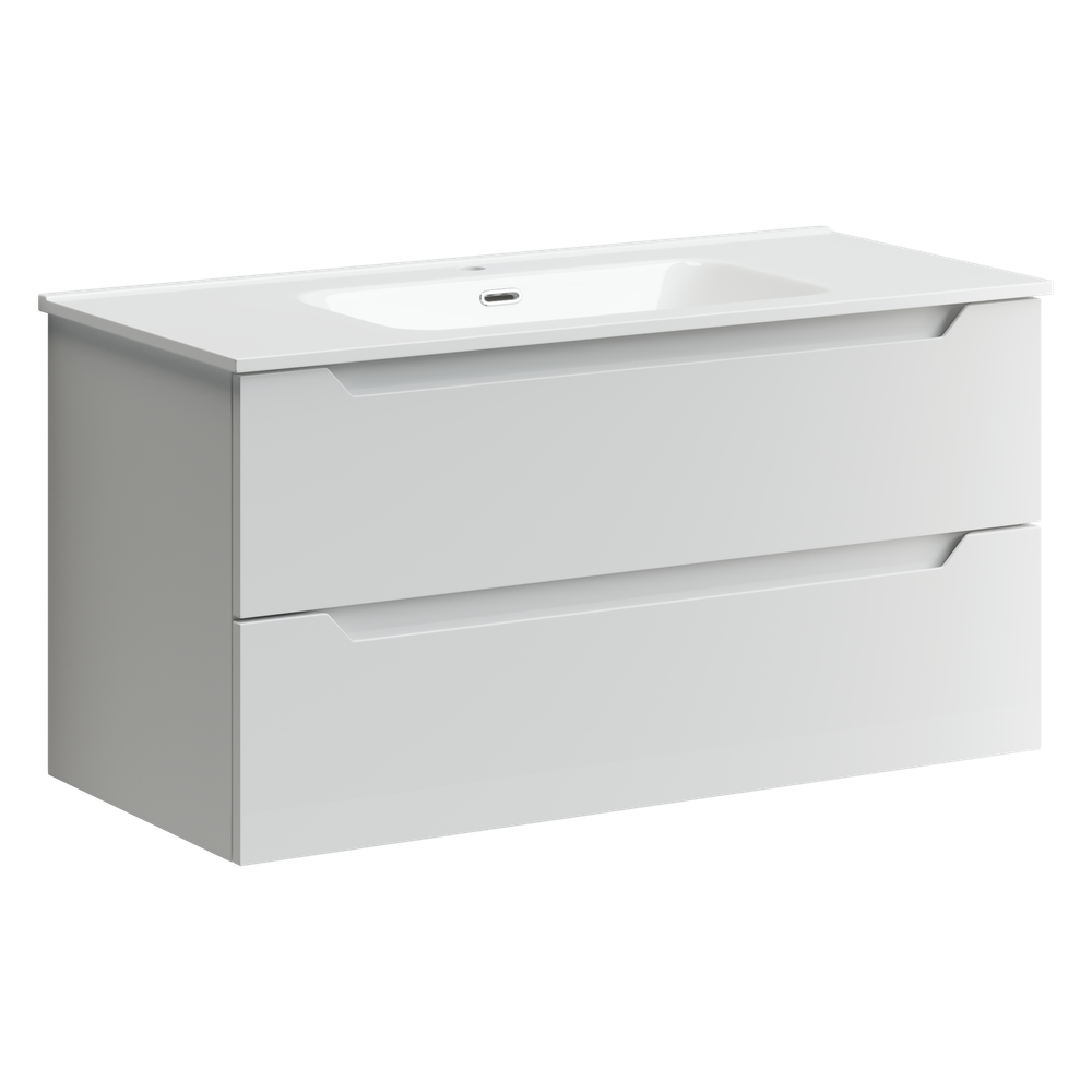 Тумба с раковиной Sancos Norma 2.0, 99 см., ламинат белый, NR2.0100W