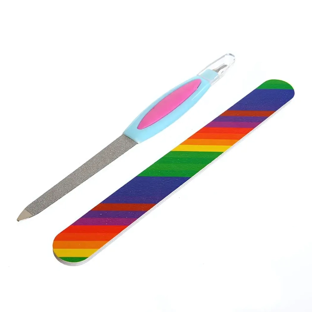 Маникюрный набор на блистере, 2 предмета «Ultramarine» (пилка металлическая с триммером и пилка наждачная радуга)✦