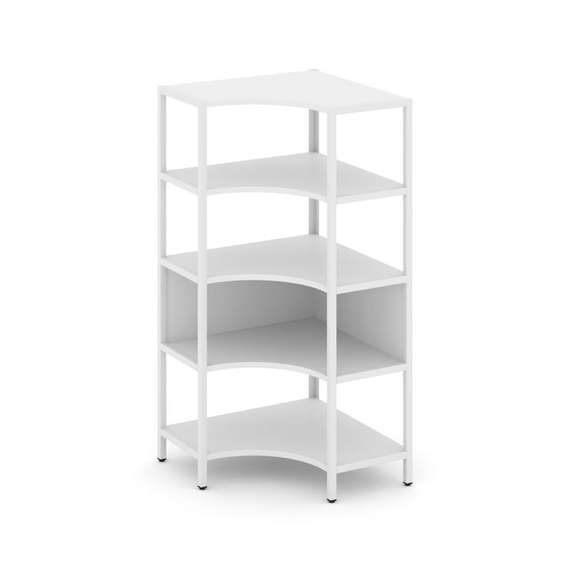 Shelf System Односекционный угловой стеллаж четырехярусный SN.STMU-411 Белый/Металл Белый 810*810*16