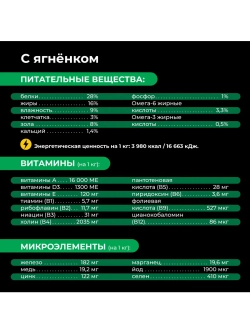 Корм для щенков породы Сибирский хаски, с ягненком, 2,5 кг