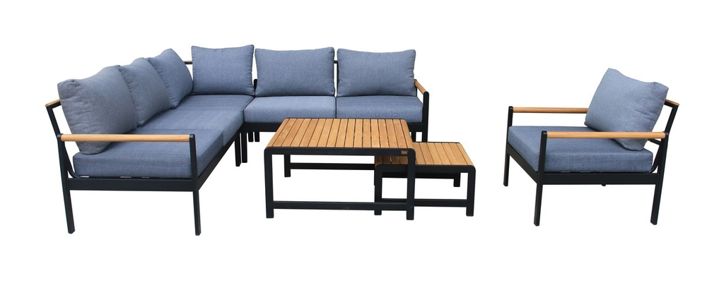 Софа из алюминия MAYA 2-х местная с левым подлокотником темный графит