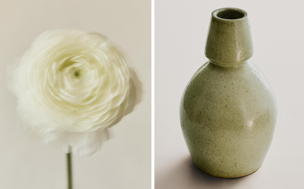 Zara Home Ваза из глины, цвет бирюзовый, 30 см