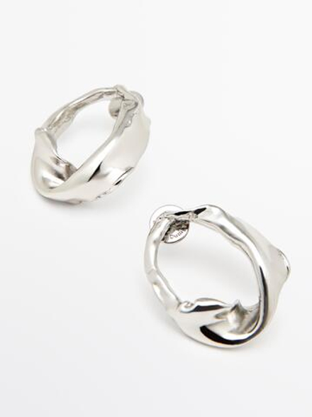 Massimo Dutti Серьги асимметричной формы, серебряный