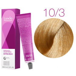 Londa Color стойкая крем-краска, 10/3 яркий блонд золотистый, 60мл