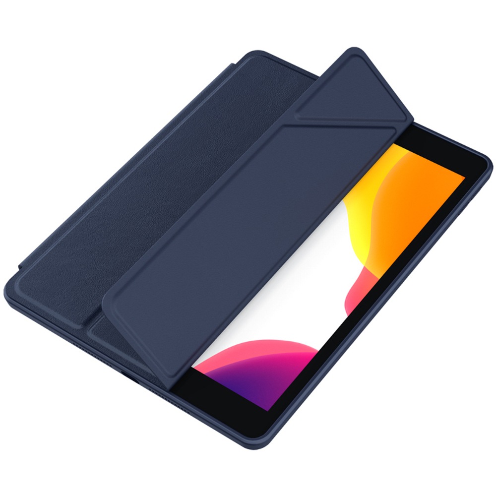 Кожаный чехол книжка синего цвета от Nillkin для iPad 10.2 (2019, 2020, 2021), серия Bevel Leather Case, функция пробуждения и сна