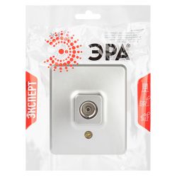 Розетка ЭРА Эксперт 11-3201-03 TV одиночная, IP20, ОУ, алюминий