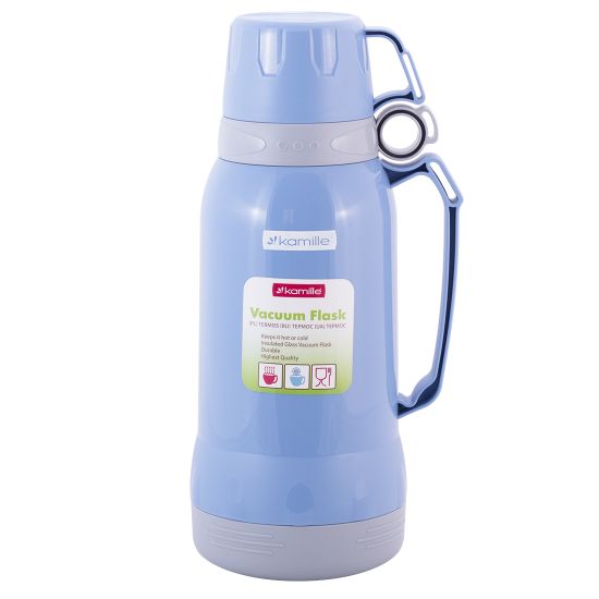 Термос 1800 мл. со стеклянной колбой Kamille KM-2024 пластиковый (2 чашки)