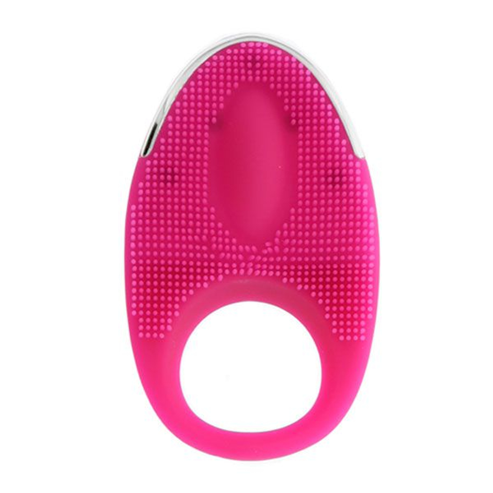 Розовое перезаряжаемое эрекционное кольцо с вибрацией JAMIE (Цвет: розовый)