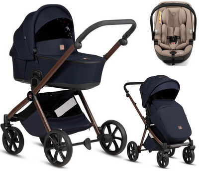 Детская коляска Tutis Mio 3 Plus Limited New 3 в 1 с автокреслом Beno Beige 1622015 Midnight Swallow