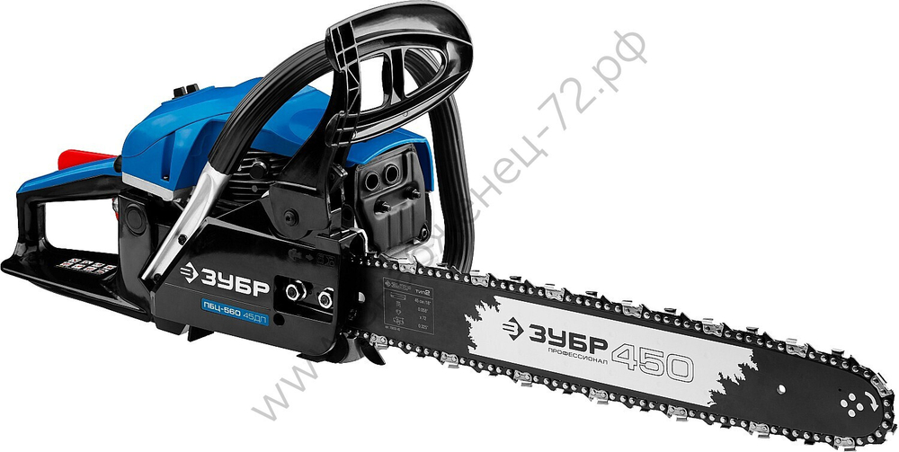 ЗУБР 56 см3, 45 см, бензопила, Профессионал (ПБЦ-560 45ДП)