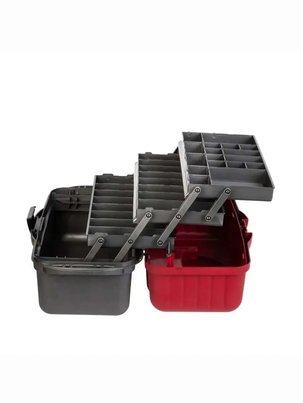 Ящик рыболовный для хранения снастей трехполочный красный