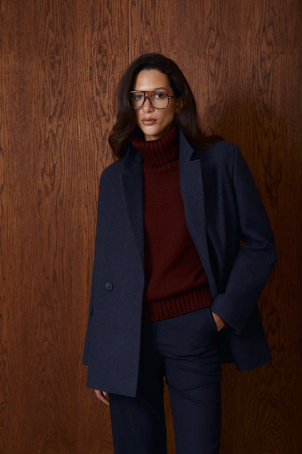 Жакет двубортный, Синий