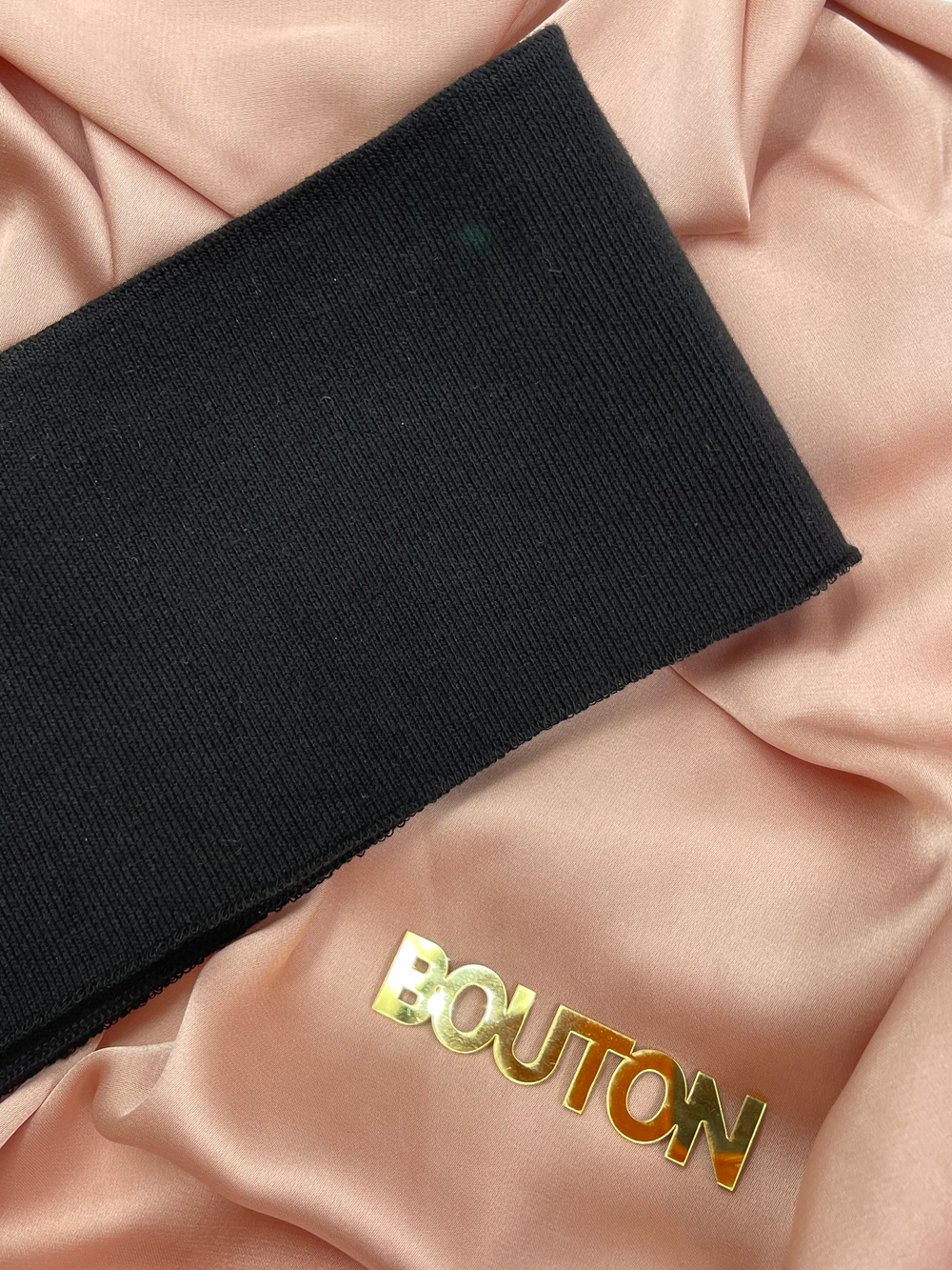 Воротник (подвяз) трикотажный черный 0,4 м, ширина 9 см