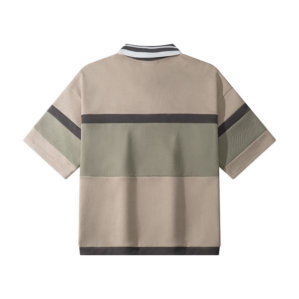 Поло темно-песочный/ темно-серый - фото 3