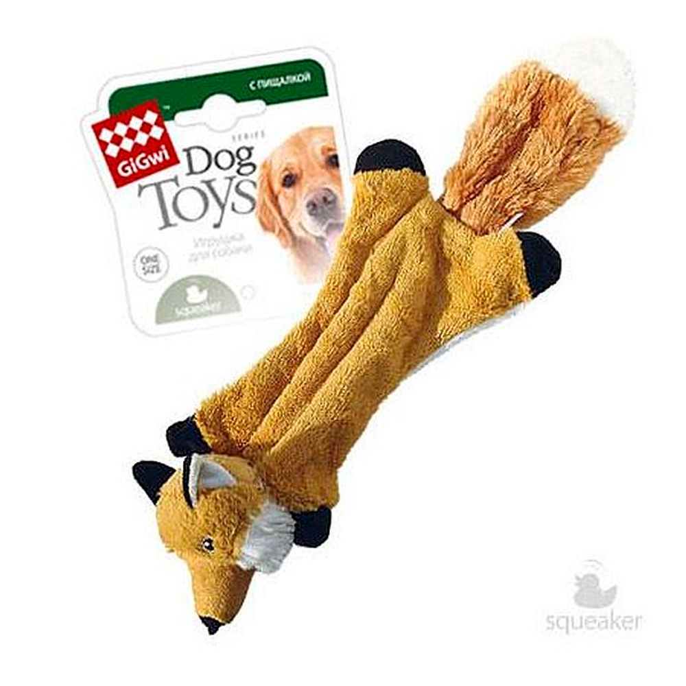 GiGwi 75261 Шкурка лисы с  пищалками/ткань, пластик