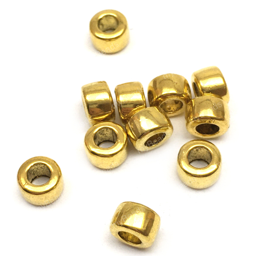 Бусины - рондели для украшений 6х4 мм (10 шт), под золото