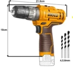 Аккумуляторный ударный шуруповерт INGCO CIDLI12202 12 В 20 Нм 18+1+1