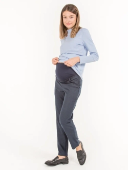 Брюки для беременных из костюмной фланели синий 3140