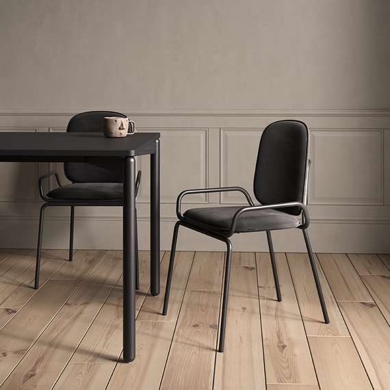 Стул Ror, Double Frame, черный велюр