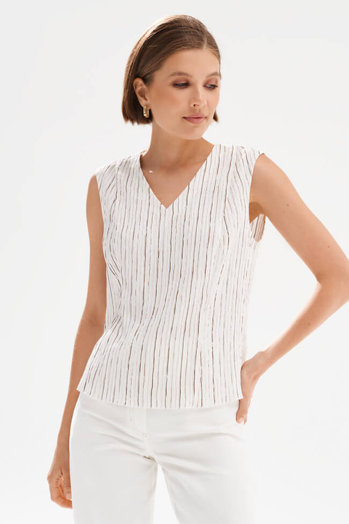 23595 Блузка женская (жемчужный полоска)