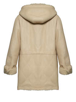 Бежевая дубленка из овчины