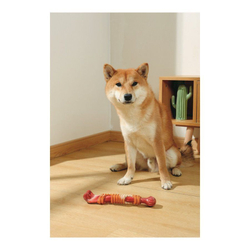 M-PETS Игрушка для собак Карнивор кость, вкус бекона, цвет красный, 25.4x5.5x4.8 см