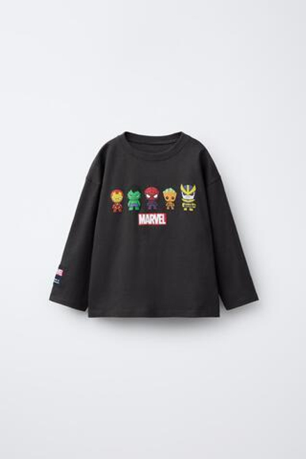 ZARA ФУТБОЛКА С ПРИНТОМ THE AVENGERS © MARVEL, АНТРАЦИТОВО-СЕРЫЙ