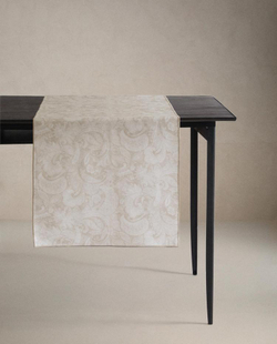 ZARA HOME СКАТЕРТЬ-ДОРОЖКА НА СТОЛ ИЗ ПРОПИТАННОГО ХЛОПКА С УЗОРОМ ПЕЙСЛИ, СВЕТЛО-БЕЖЕВЫЙ