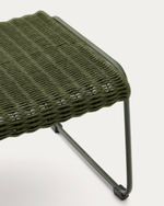 Скамейка для ног Maurina из оцинкованной стали зелёного цвета и зелёного шнура 58 x 52,5 см