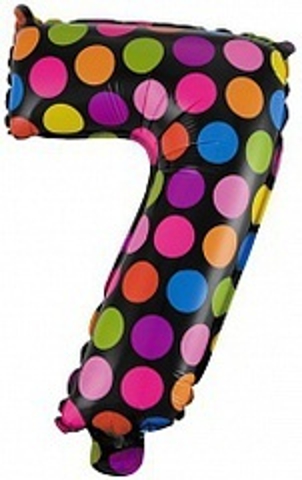 Шар с клапаном (16''/41 см) Мини-цифра 7 Супер Яркий