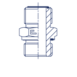Штуцер FE D06 ORFS 9/16" - BSP 1/4" (обжатая гайка)